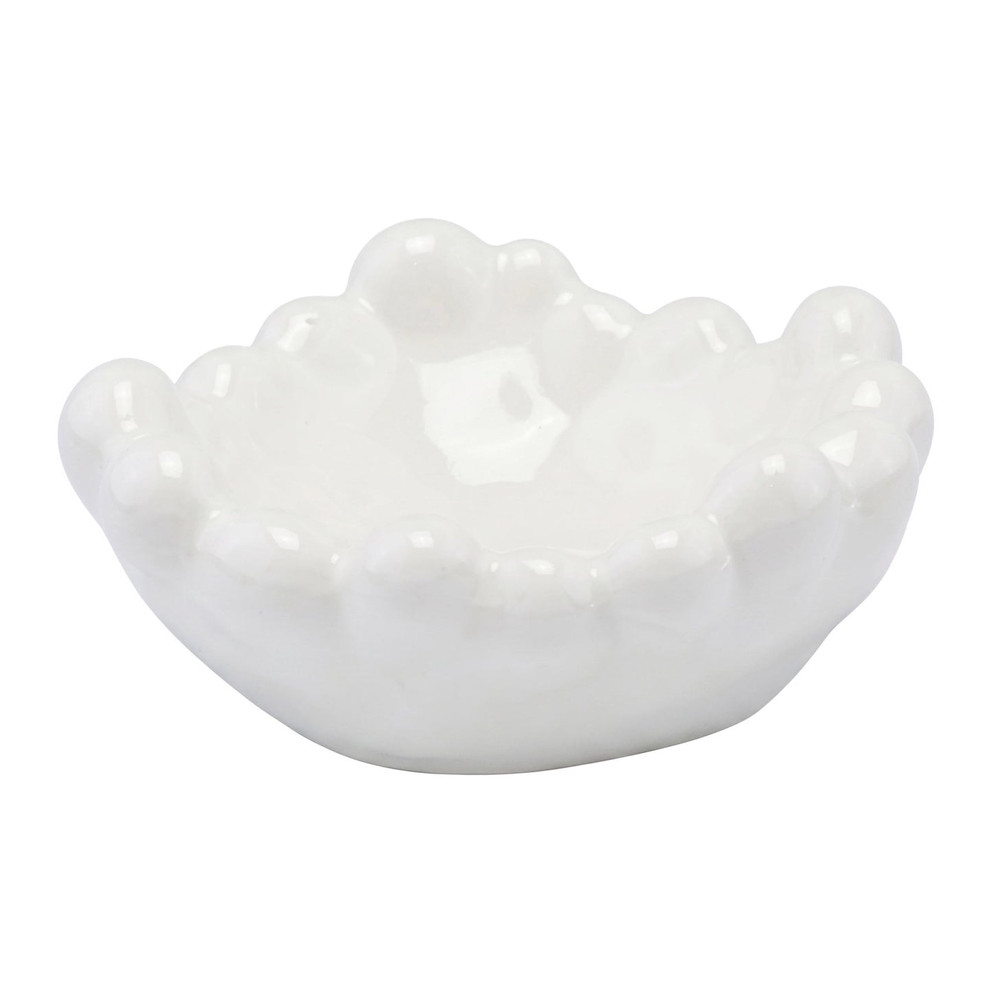 Unique Bargains Aesthetic White Cloud Ceramic Storage Jar with Lid White 5" x 4.6" x 2.2"