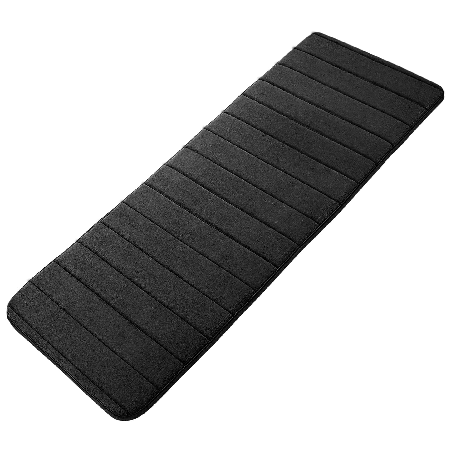 Unique Bargains Anti-slip Memory Foam Bath Floor Mat Area Runner Rug Black 15.7"x47.2"