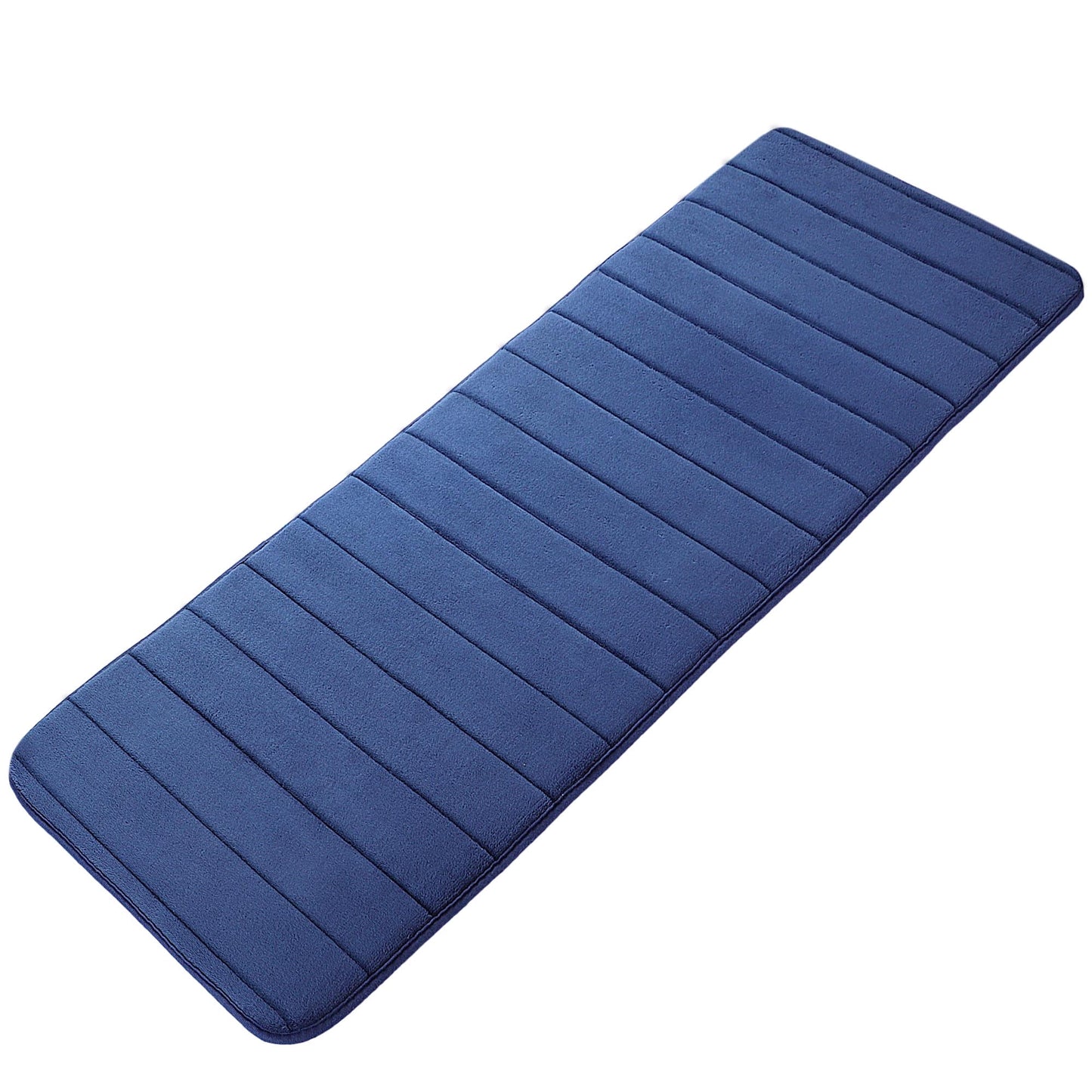 Unique Bargains Anti-slip Memory Foam Bath Floor Mat Area Runner Rug Blue 15.7"x47.2"