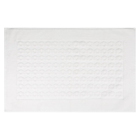 Unique Bargains Bath Rugs Towel Cotton Absorbent Hotel Shower Floor Mat White 20" x 32"