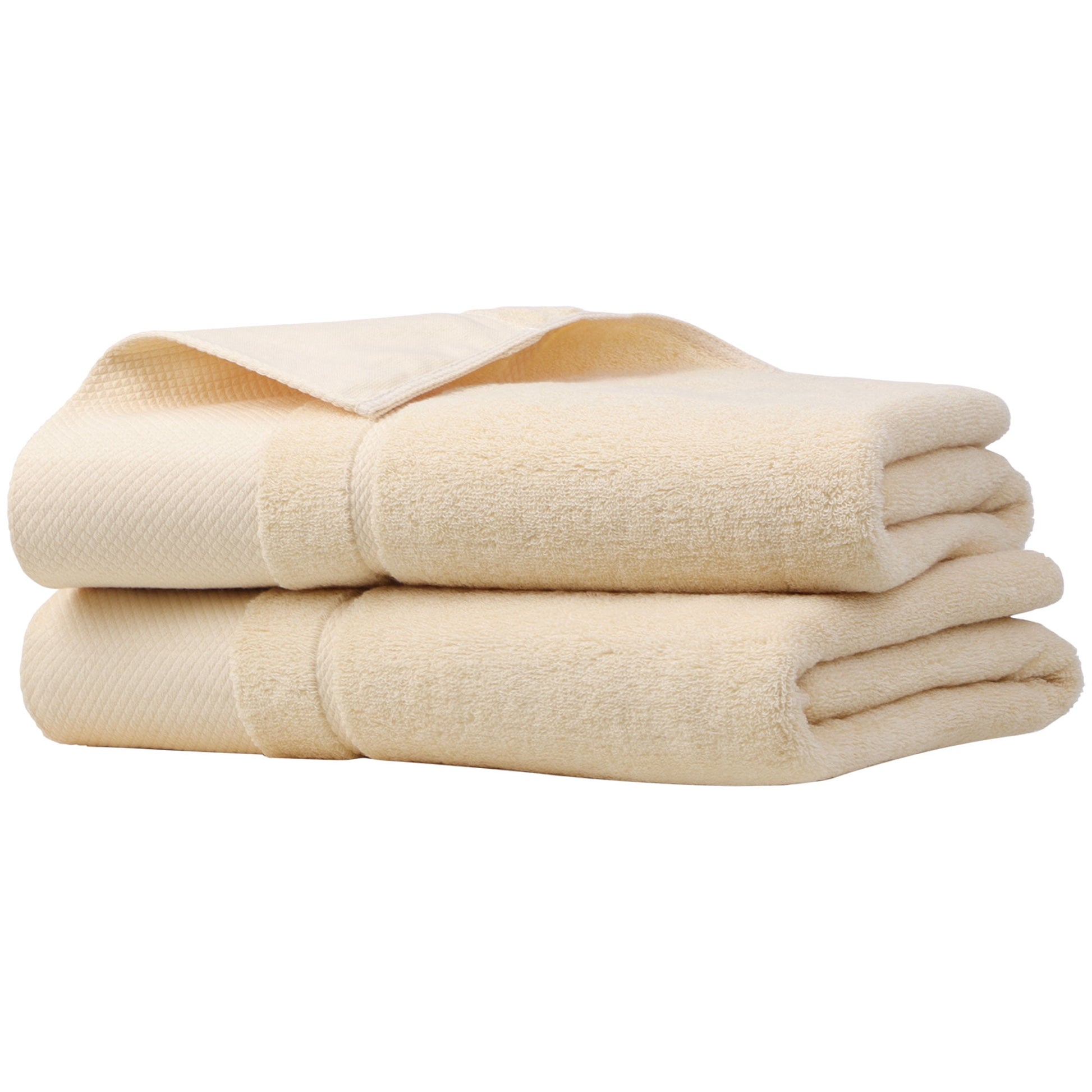 Unique Bargains Bath Towel Set 27" x 54" Soft 100% Combed Cotton 600 GSM Luxury Towels 2 Champagne