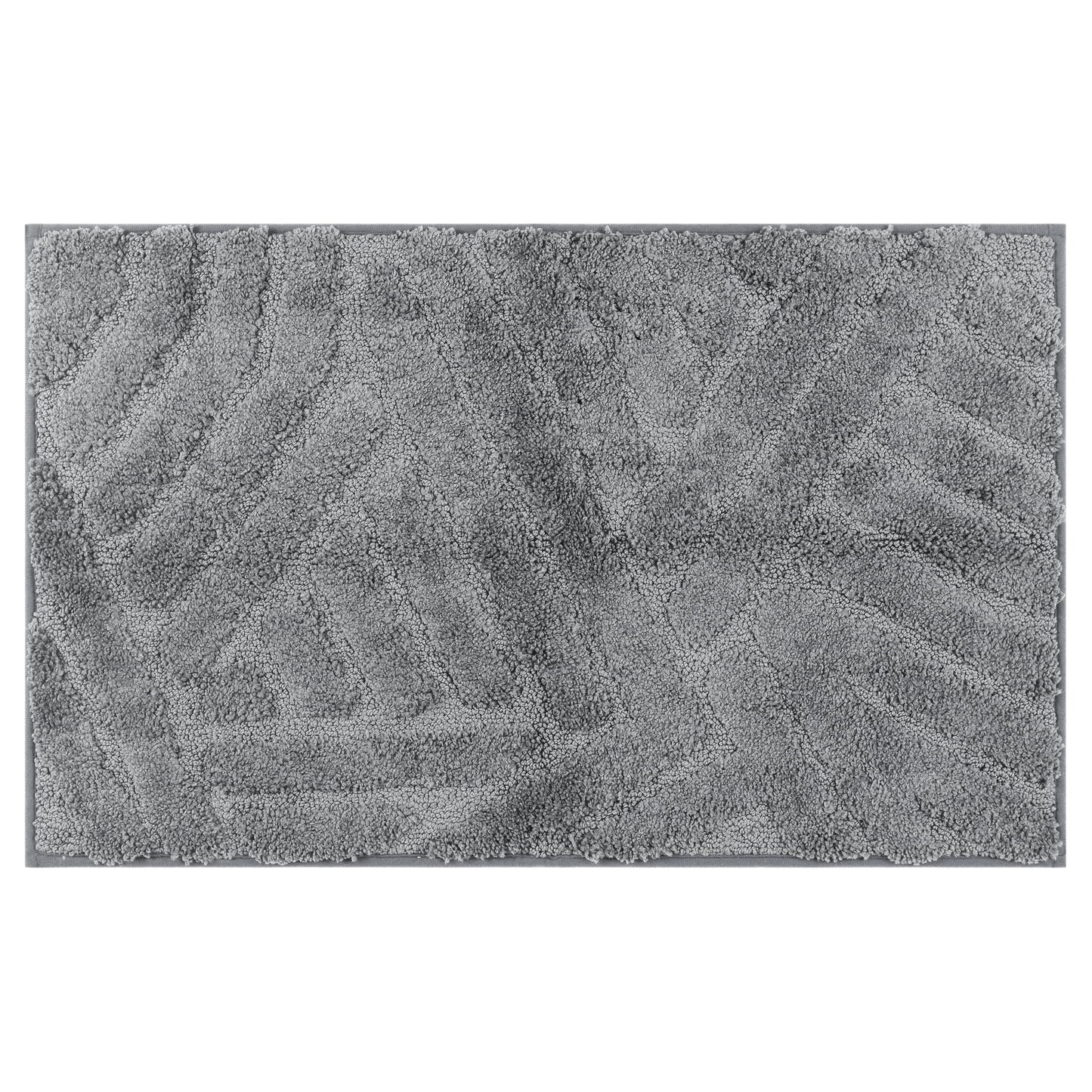 Unique Bargains Bathroom Rugs Non Slip Bath Mat Geometric Soft Mat Washable Carpet Dark Gray 20*32in