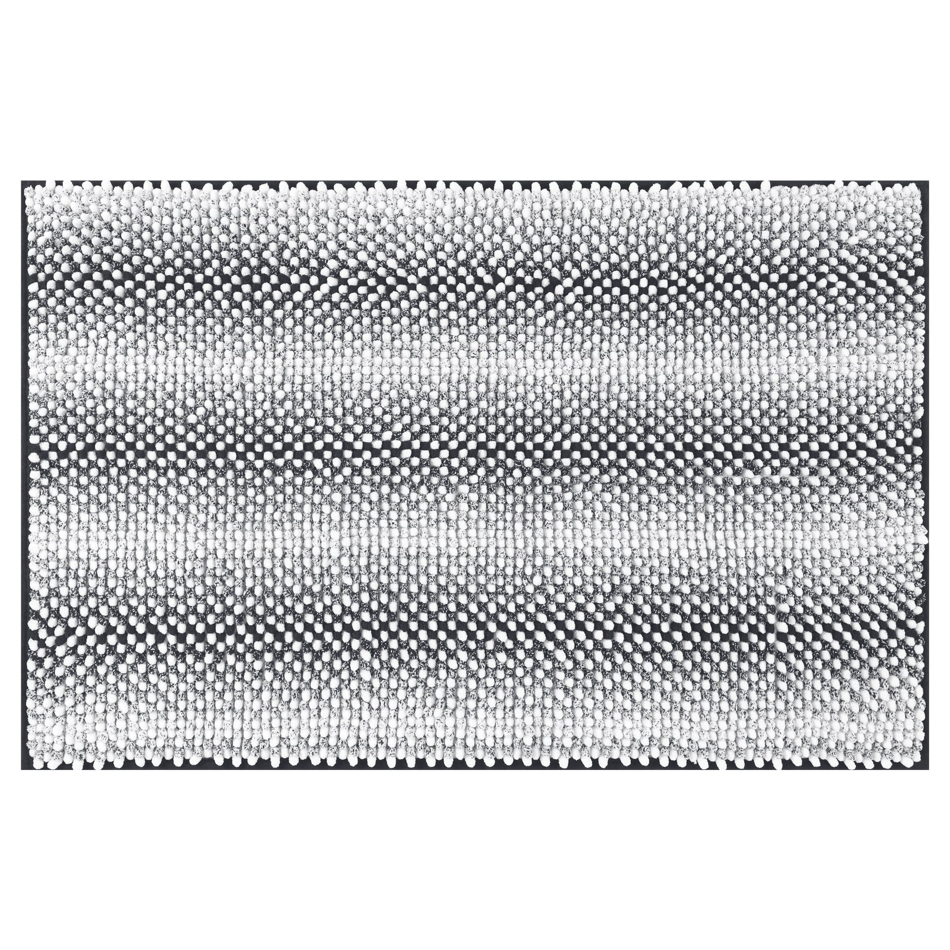 Unique Bargains Chenille Bathroom Rug Absorbent Non-Slip Striped Plush Shaggy Bath Rugs Lake Green 20" x 32"