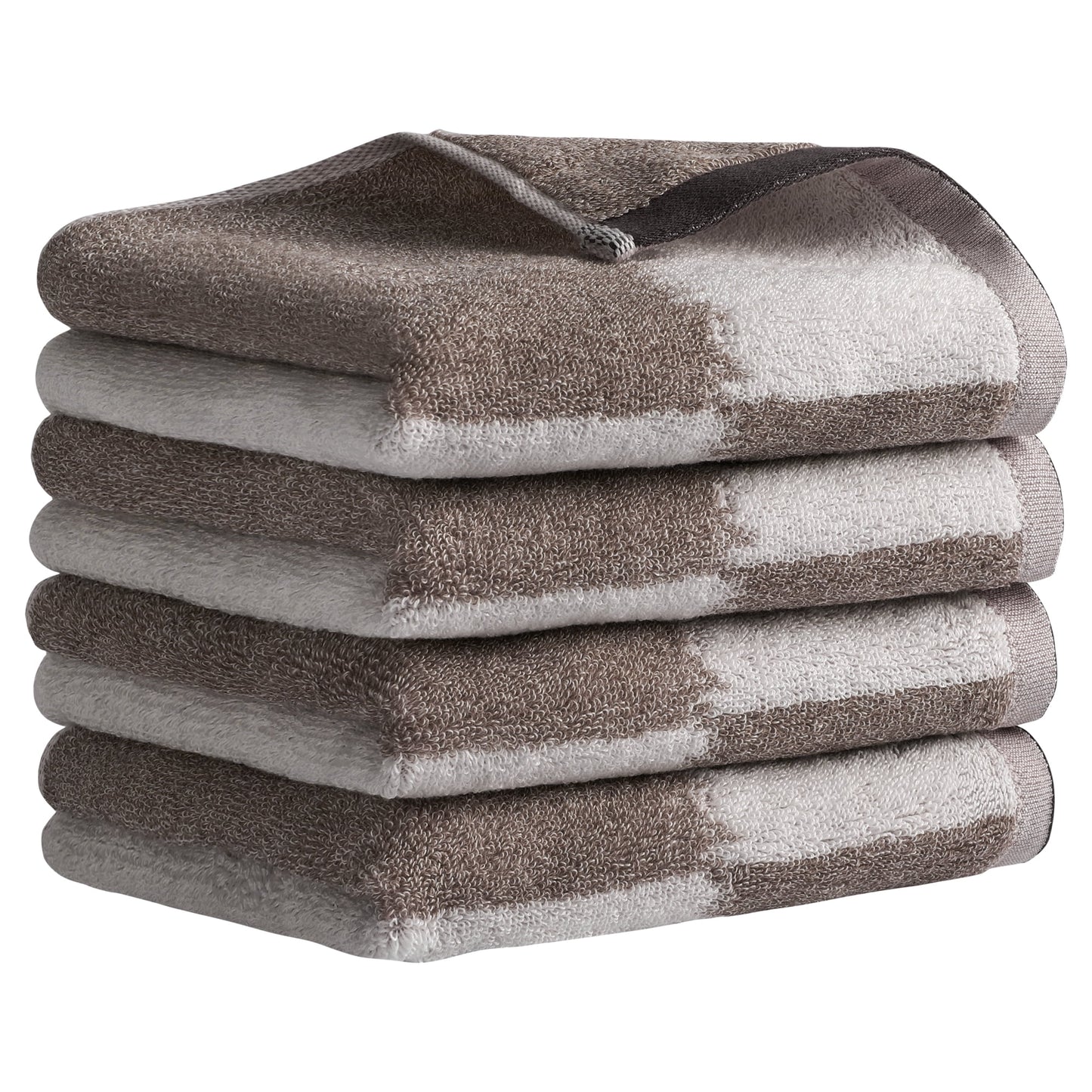 Unique Bargains Juego de Toallas Decorativas con Bloques de Color Gris 2 Piezas
