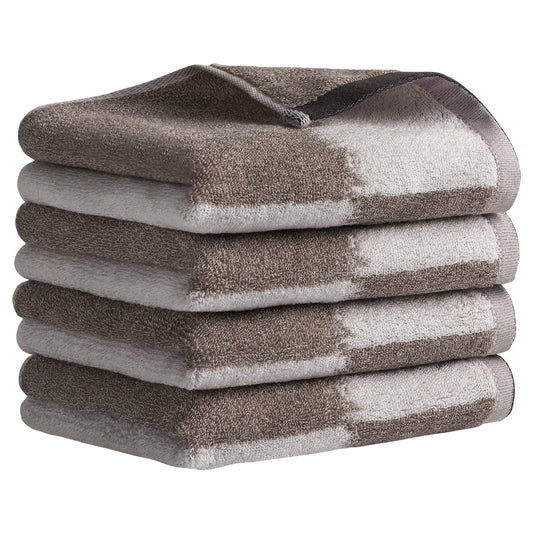 Unique Bargains Juego de Toallas Decorativas con Bloques de Color Gris 2 Piezas
