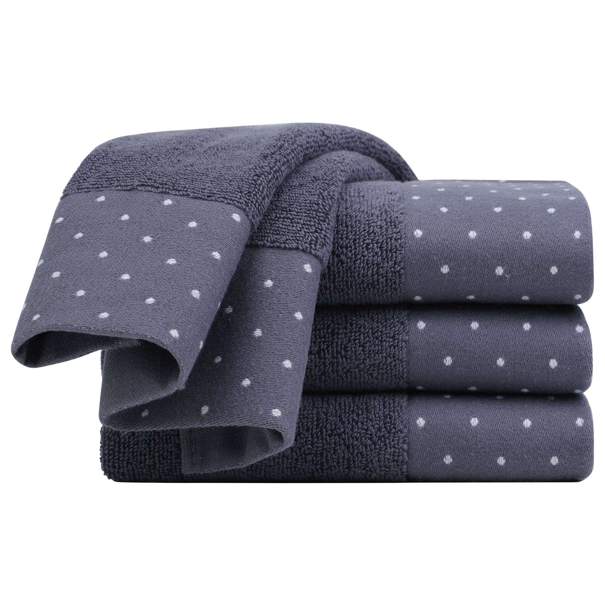 Unique Bargains Cotton 600 GSM Absorbent Hand Towel Set 14" x 30" Slate Grey 4 Pcs