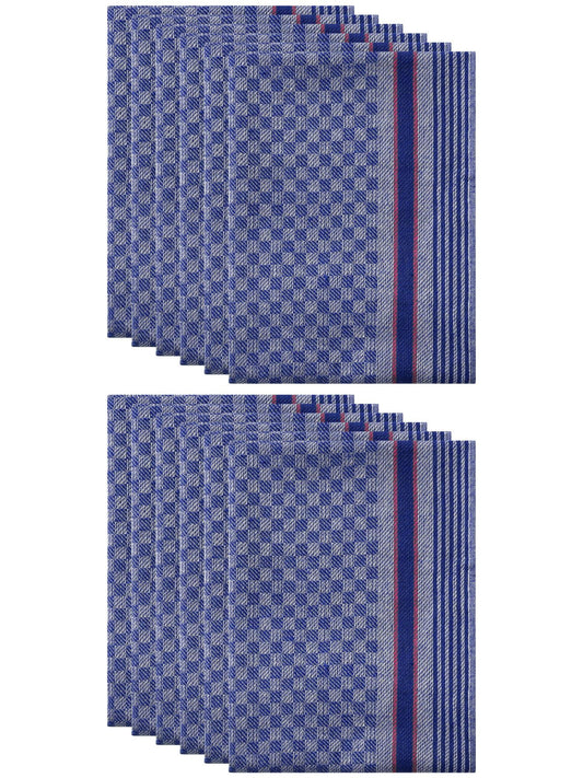 Unique Bargains Cotton Soft Waffle Weave Kitchen Dishcloths 15 x 25 Inches Blue 12 Pack