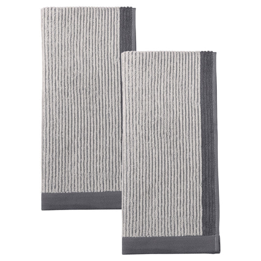 Unique Bargains Cotton Striped Hand Towel for Bathroom Kitchen Gym Blue 2pcs 29" x 13"