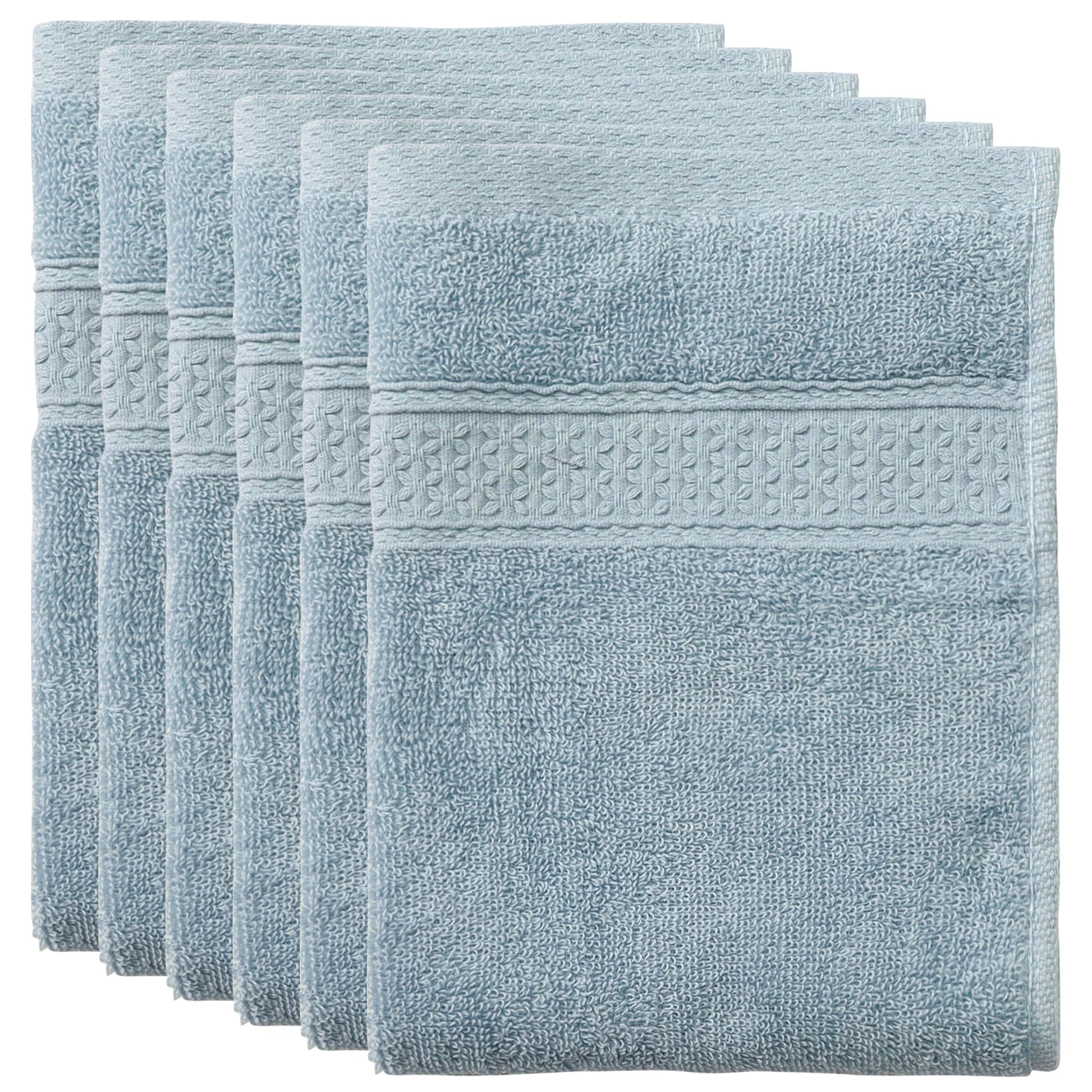 Unique Bargains Cotton Thick and Absorbent Dish Clothes Kitchen Plain Towels 13"x13" Gray