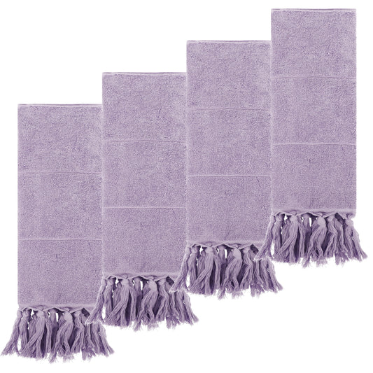 Unique Bargains Decorative Turkish Hand Towels for Bathroom Purple 4 Pieces
