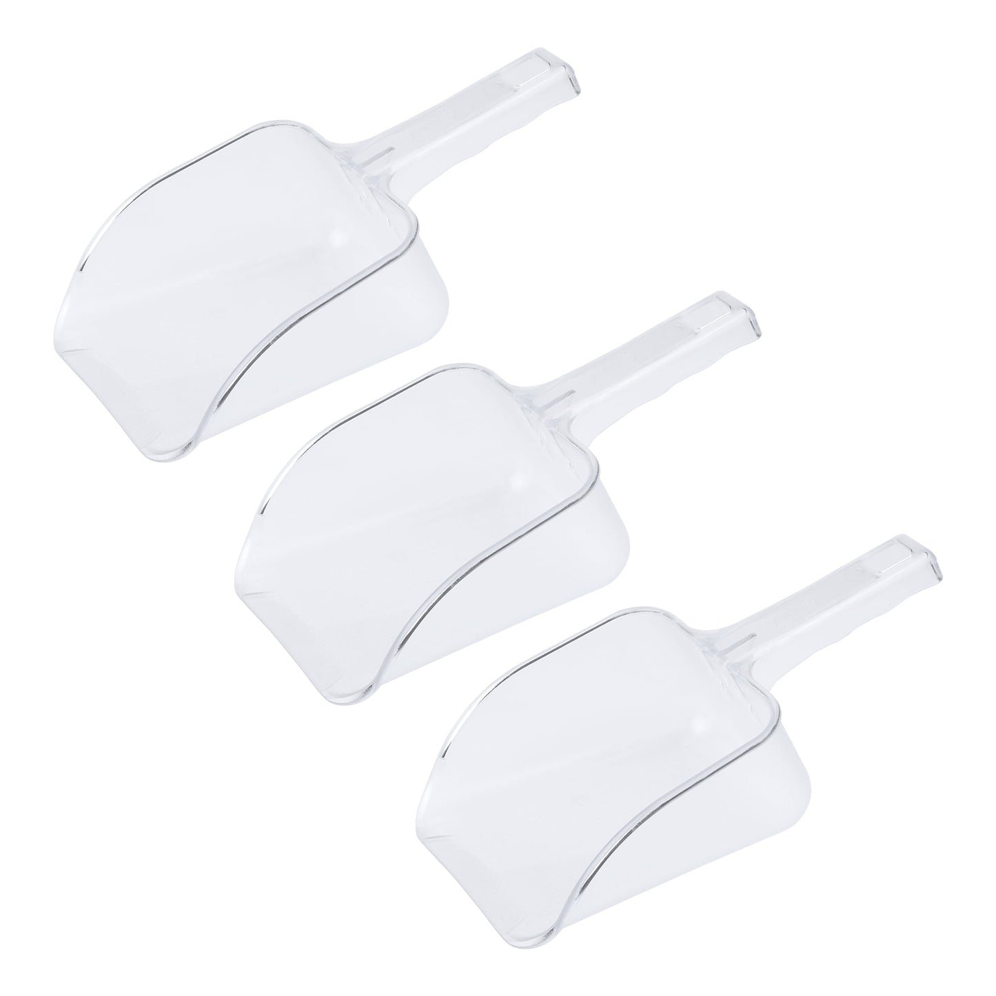 Unique Bargains Easy Clean Plastic Kitchen Use Ice Scoop Clear-3PCS 11.2*5.1inch