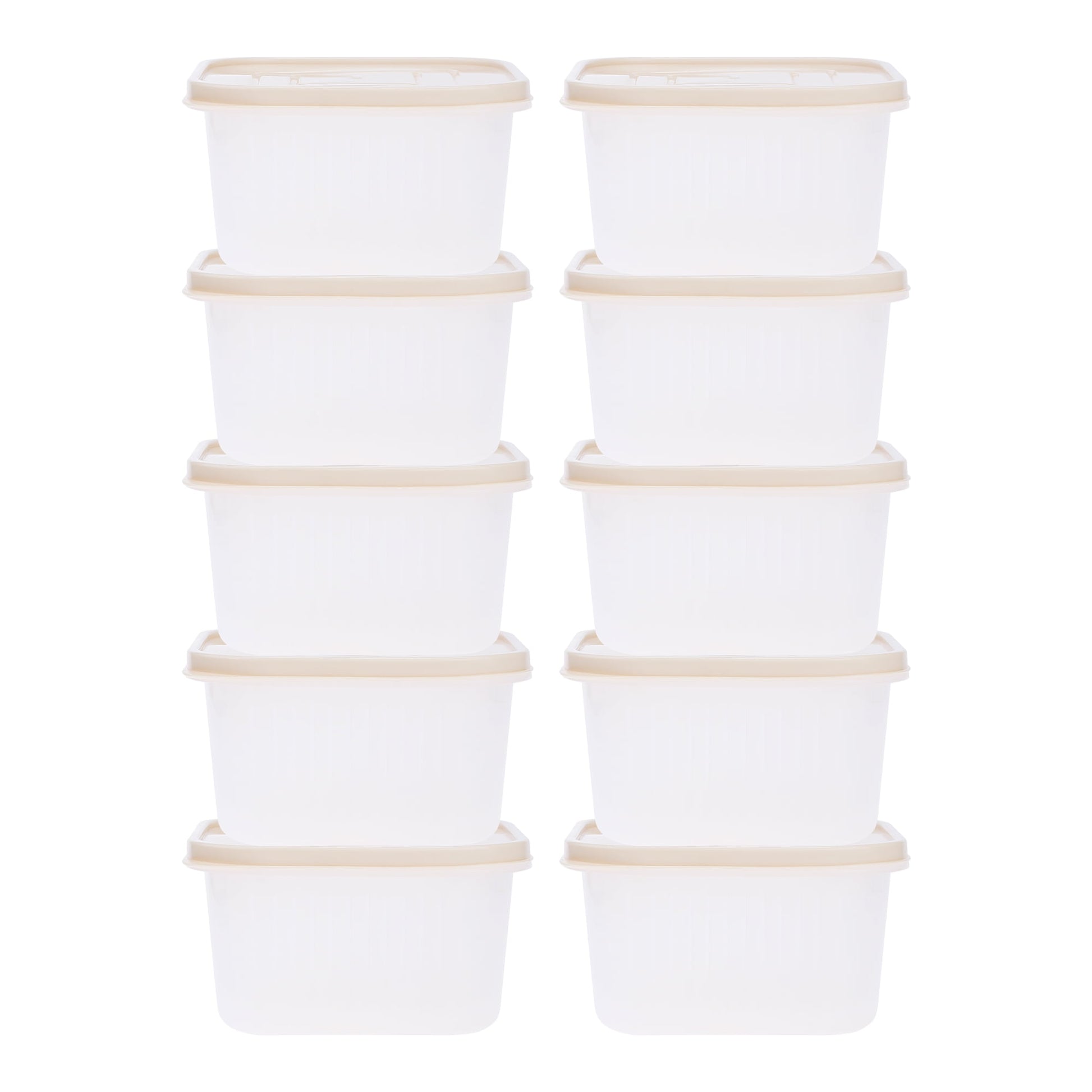 Unique Bargains Food Storage Containers Meal Prep Food Containers 10 Packs Beige