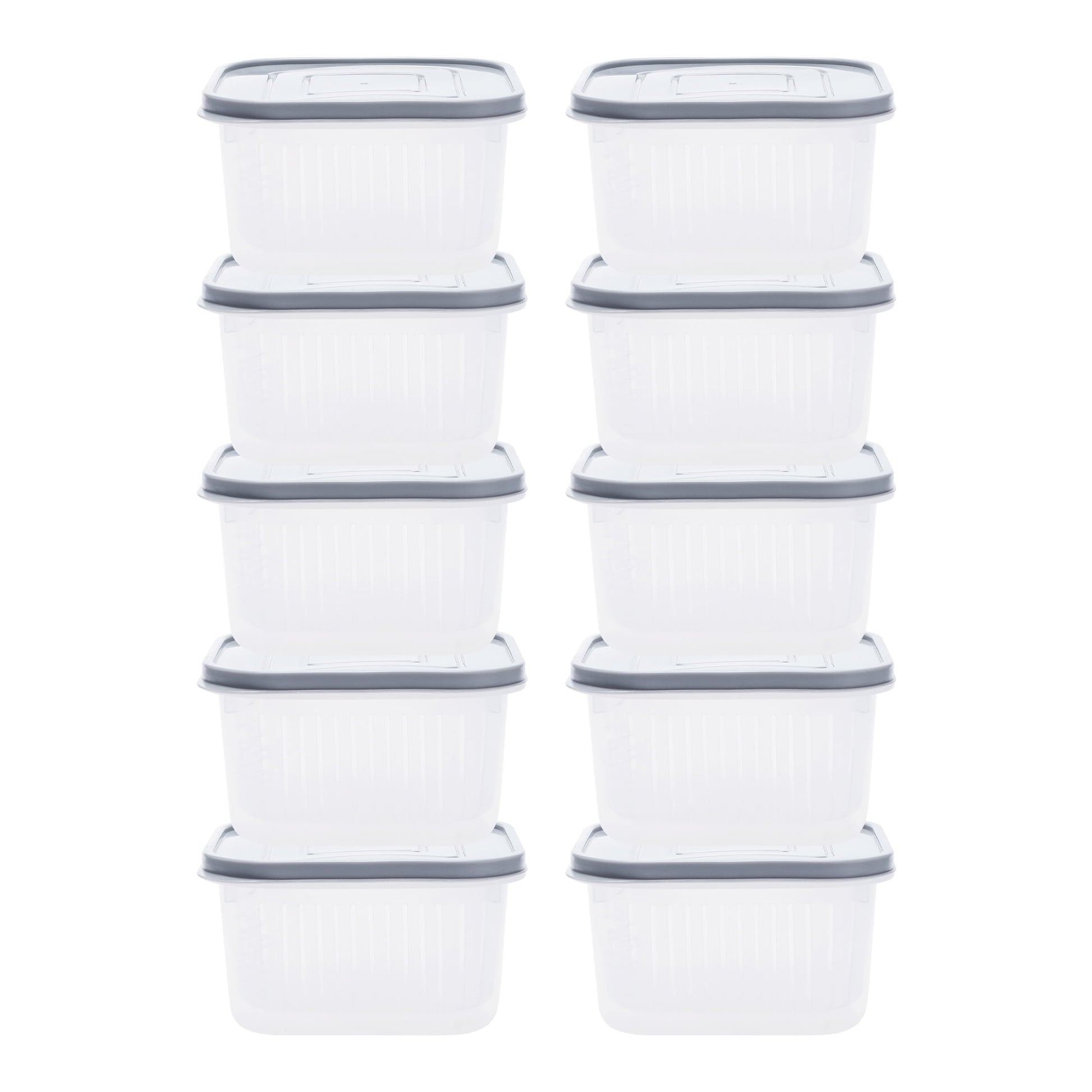 Unique Bargains Food Storage Containers Meal Prep Food Containers 10 Packs Gray