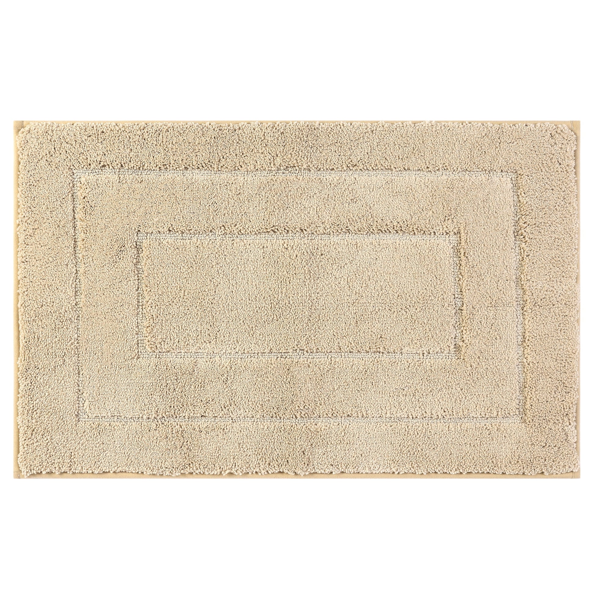 Unique Bargains Geometry Bathroom Rug Mat Soft Absorbent Non-Slip Comfortable Bath Rugs Khaki 20" x 32"