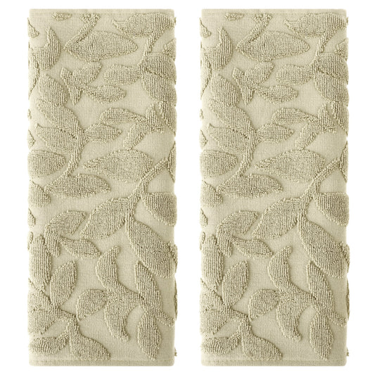 Unique Bargains Jacquard Pattern Boho Hand Towels Set for Bathroom, Kitchen Green 1