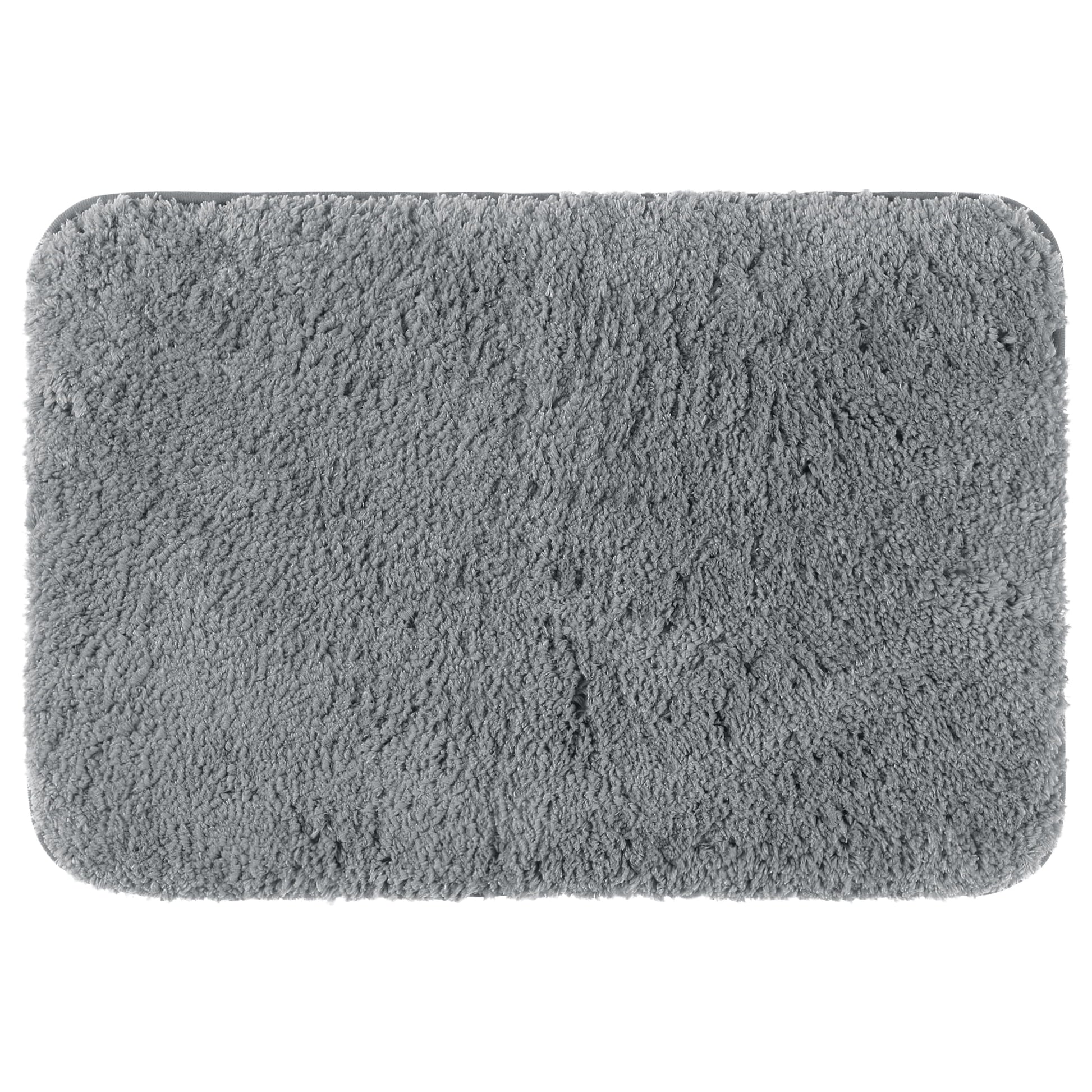 Unique Bargains Luxury Bath Mat Rug Solid Plush Shaggy Bath Carpet Grey 20"x32"