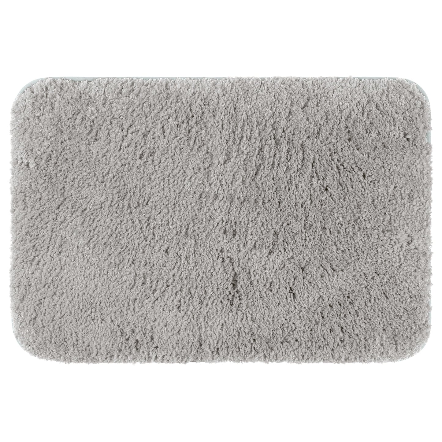 Unique Bargains Luxury Bath Mat Rug Solid Plush Shaggy Bath Carpet Light Grey 20"x32"