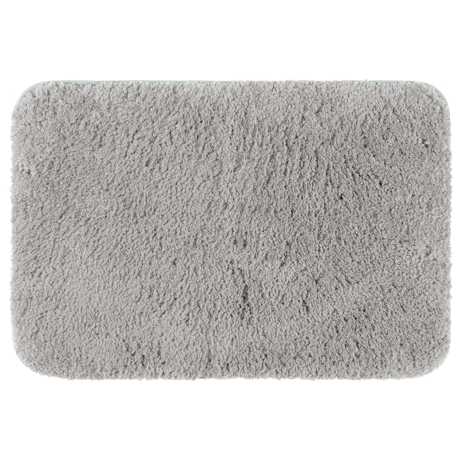 Unique Bargains Luxury Bath Mat Rug Solid Plush Shaggy Bath Carpet Light Grey 20"x32"