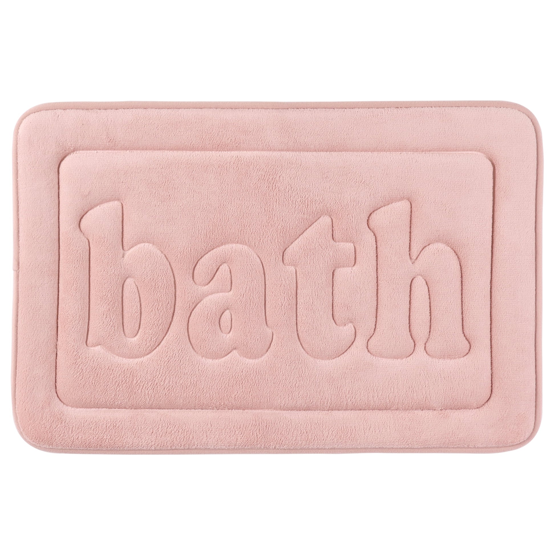 Unique Bargains Memory Foam Absorbent Quick Dry Bathroom Rugs Non Skid Bottom Bath Mat Pink 16"x24"