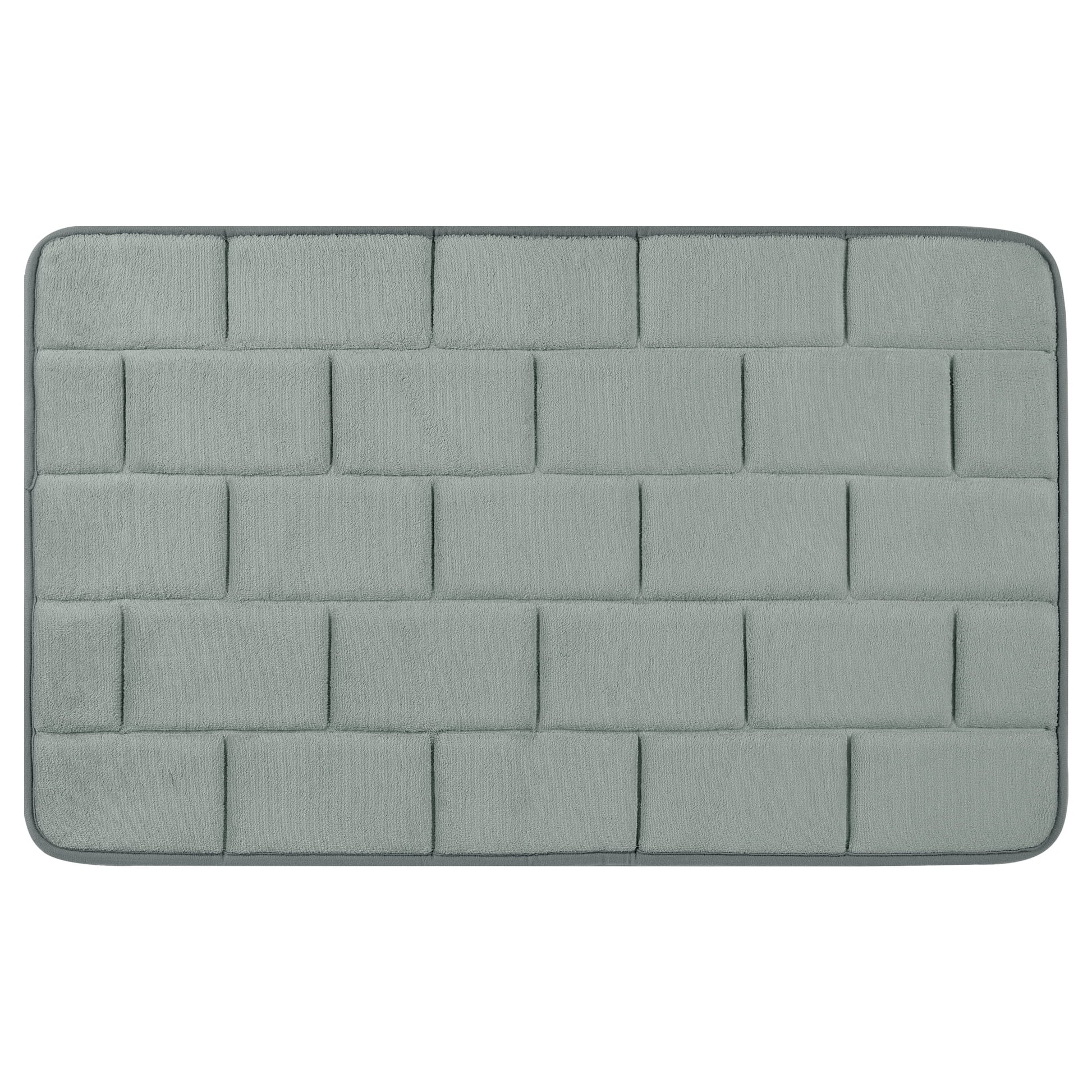 Unique Bargains Memory Foam Bath Mat Soft Absorbent Bathroom Rug Non-Slip Thick Dry Fast Light Gray 20" x 32"