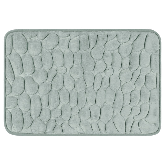 Unique Bargains Memory Foam Bathroom Rugs Ultra Soft Bath Mat Quick Dry Bath Carpet Rug Grey 16"x24"