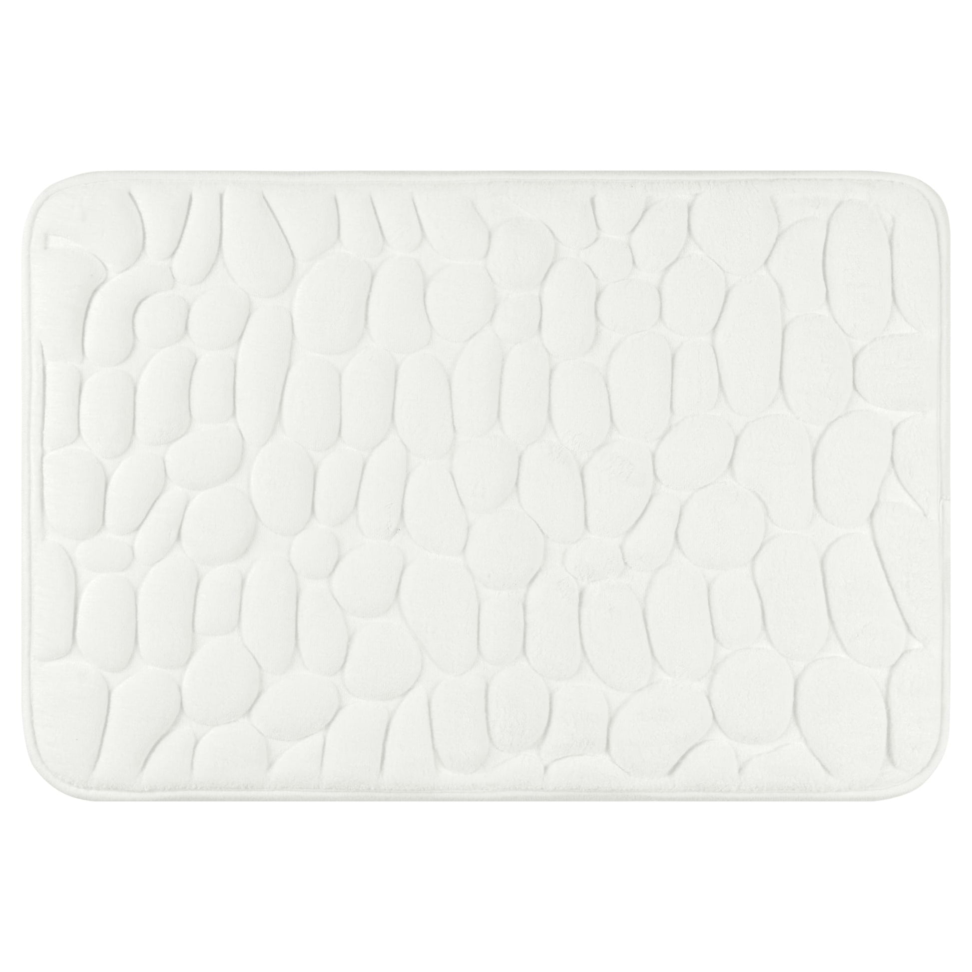 Unique Bargains Memory Foam Bathroom Rugs Ultra Soft Bath Mat Quick Dry Bath Carpet Rug Milky White 16"x24"