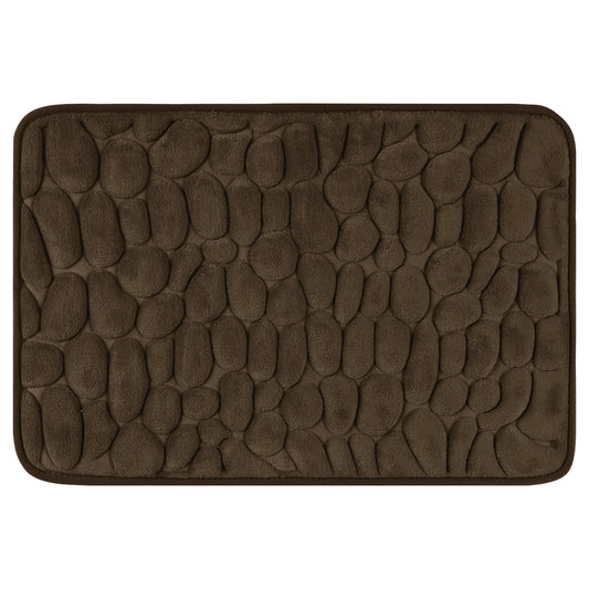 Unique Bargains Memory Foam Soft Bath Mat Quick Dry Bath Carpet Rug Brown 20"x32"