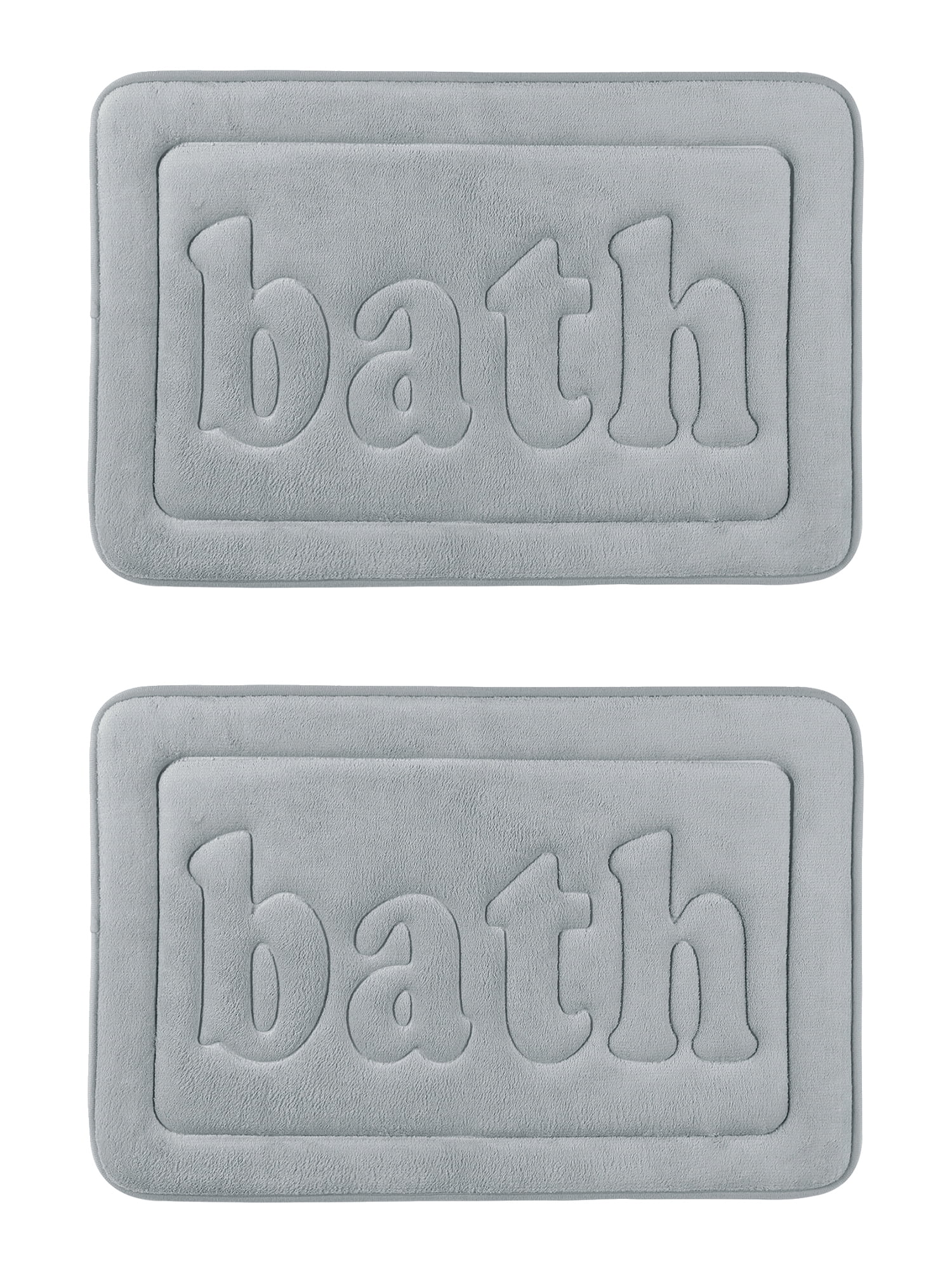 Unique Bargains Non Skid Memory Foam Bath Mats 2 Pcs Absorbent Quick Dry Bathroom Rugs Black 20" x 32"