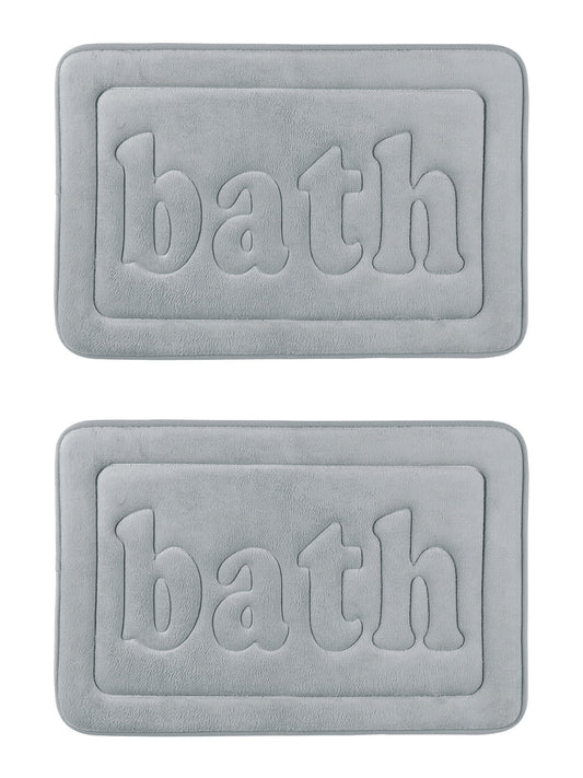 Unique Bargains Non Skid Memory Foam Bath Mats 2 Pcs Absorbent Quick Dry Bathroom Rugs Black 20" x 32"