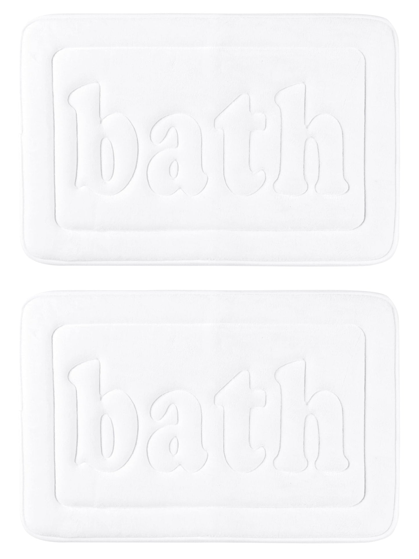 Unique Bargains Non Skid Memory Foam Bath Mats 2 Pcs Absorbent Quick Dry Bathroom Rugs White 20" x 32"
