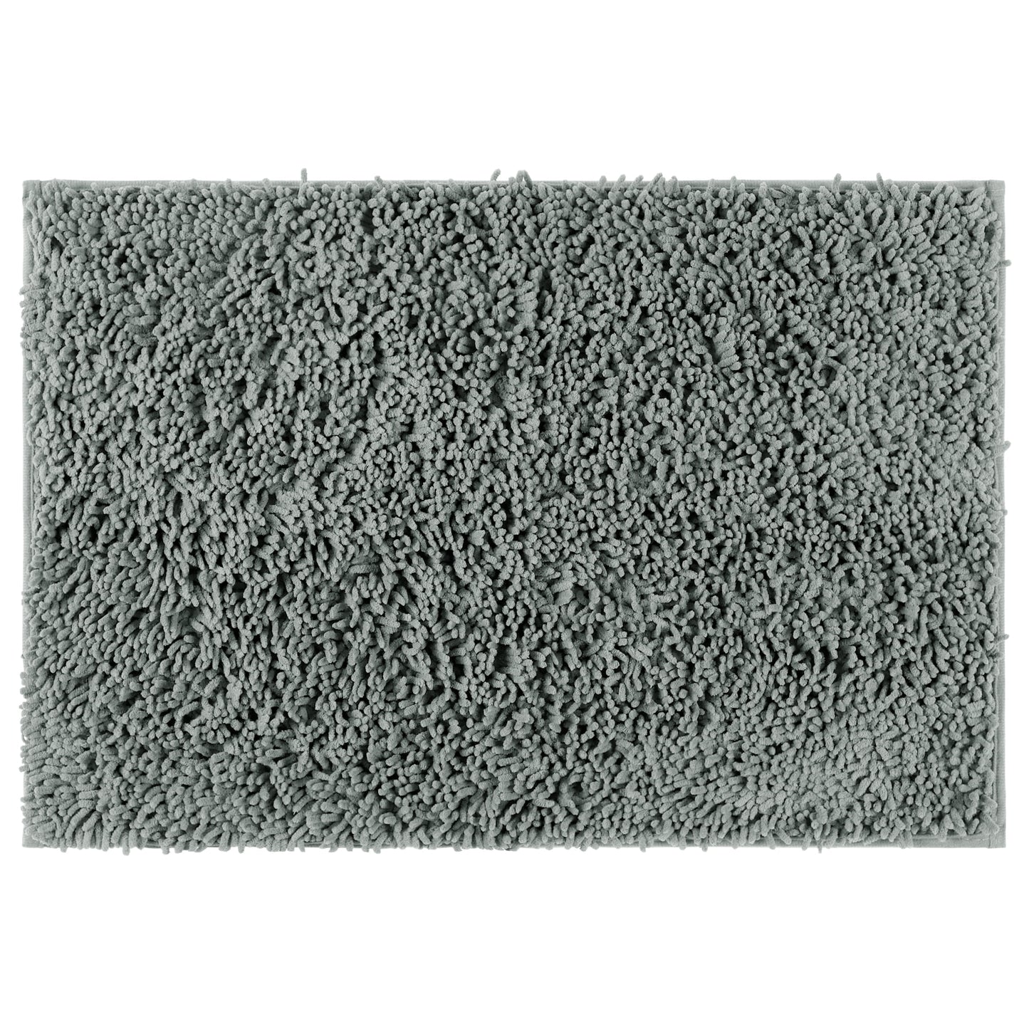 Unique Bargains Non-Slip Soft Fluffy Shag Washable Plush Bath Rugs for Bedroom Grey-1 16"x24"