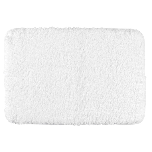 Unique Bargains Non-Slip Thick Microfiber Soft Plush Bathroom Mat Quick Dry Bath Rug White 16"x24"