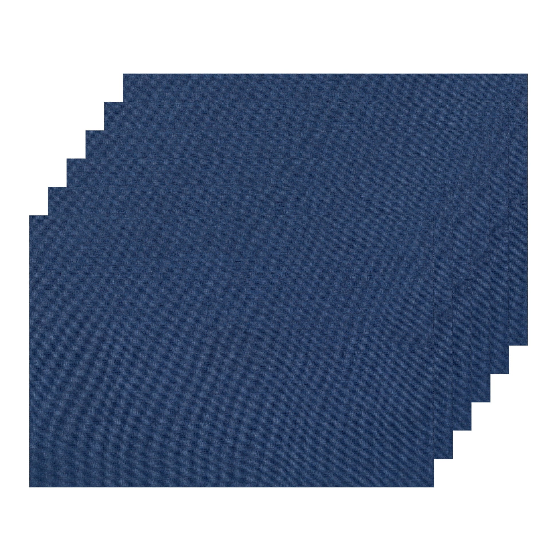 Unique Bargains Placemats Set of 6 Heat Resistant Place Imitation Linen Place Table Mats Dark Blue