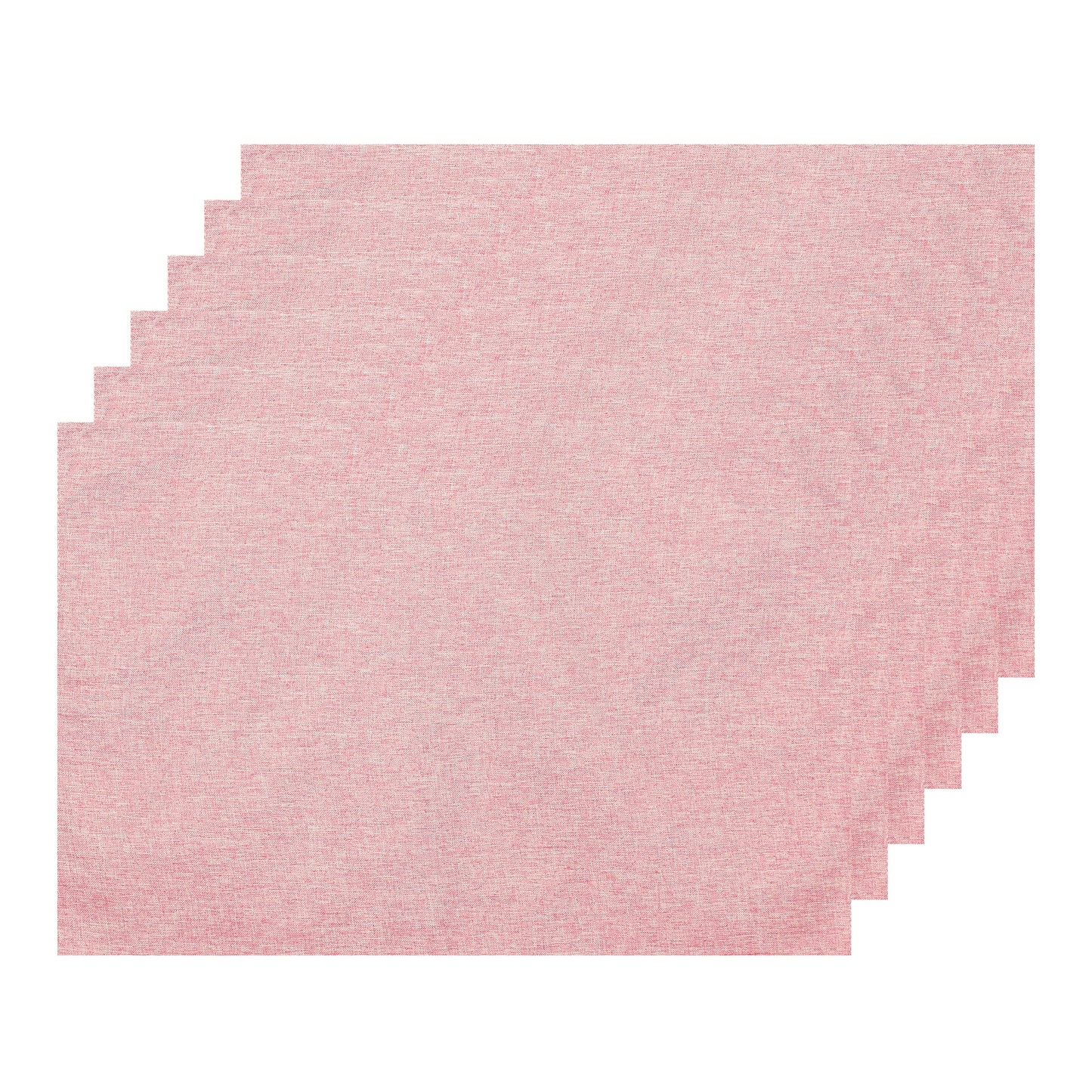 Unique Bargains Placemats Set of 6 Heat Resistant Place Imitation Linen Place Table Mats Light Pink