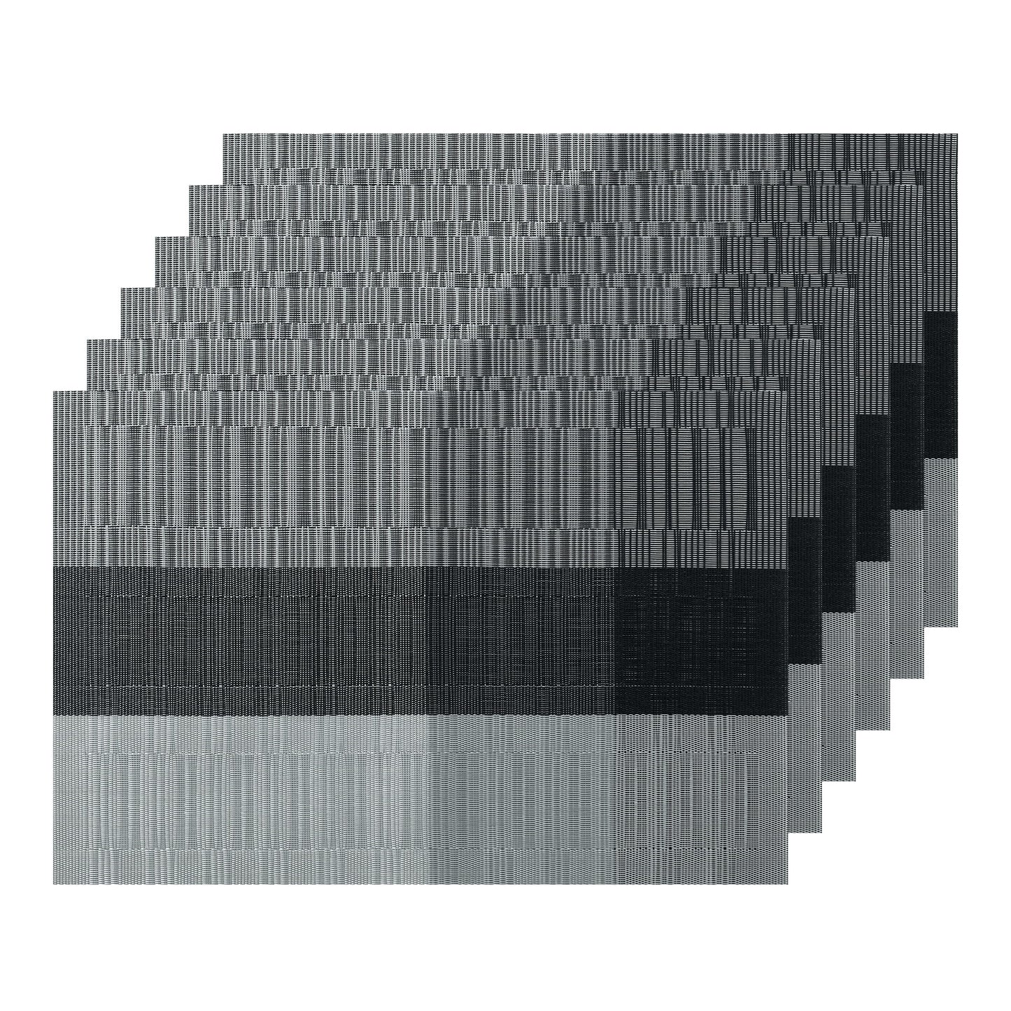 Unique Bargains Placemats Set of 6, Heat-Resistant Placemat, Polyvinyl Chloride Place Mats Silver Grey 18x12 inch