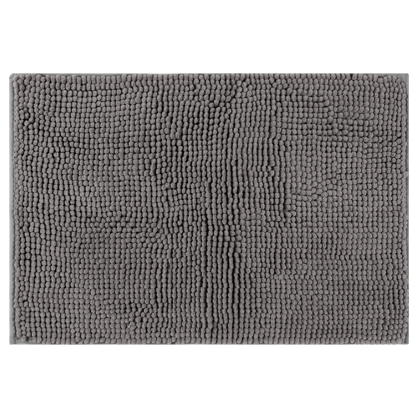 Unique Bargains Plush Fluffy Non-Slip Extra Thick Microfiber Quick Dry Bathroom Mat Grey 20"x32"