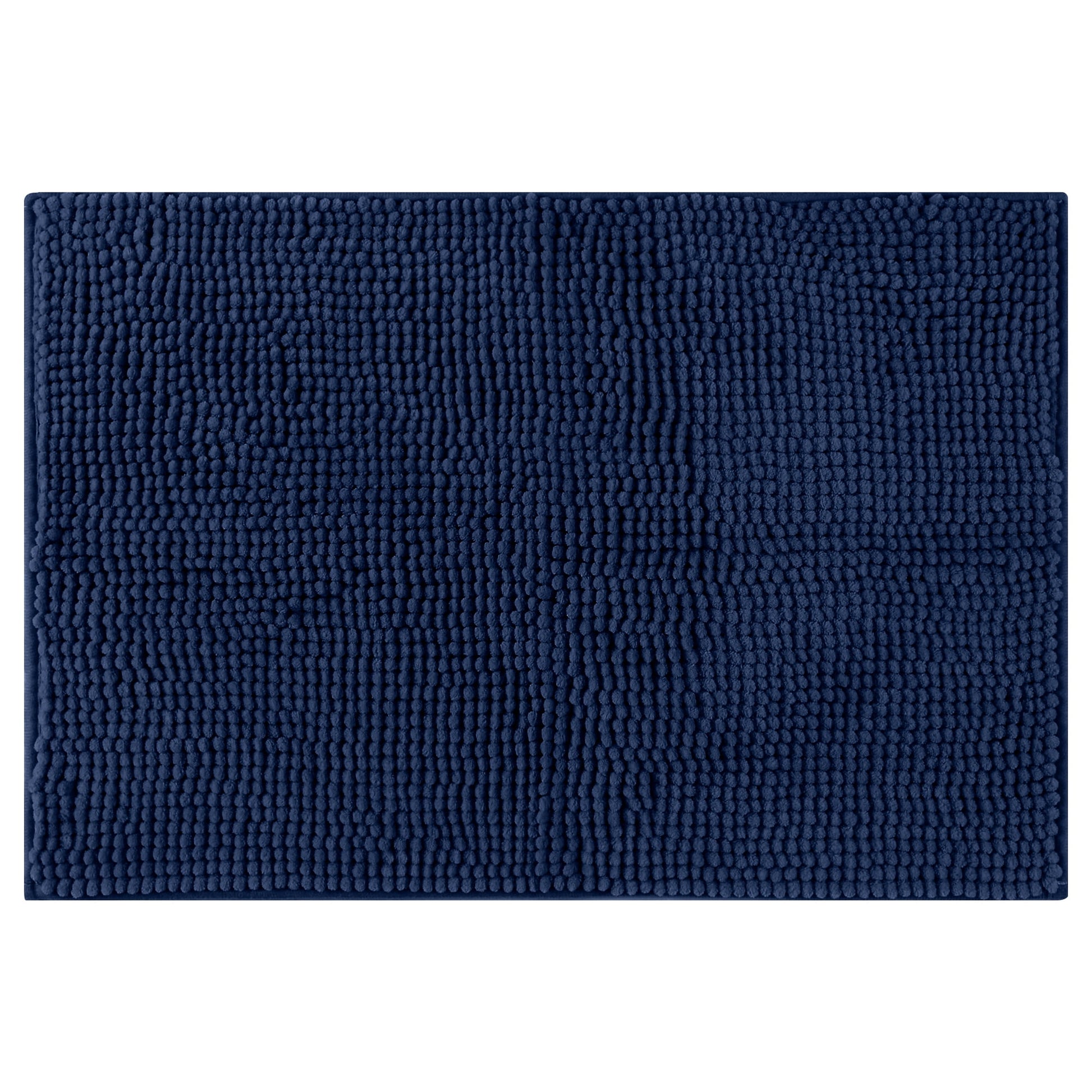 Unique Bargains Plush Fluffy Non-Slip Microfiber Quick Dry Bathroom Mat Dark Blue 20"x32"
