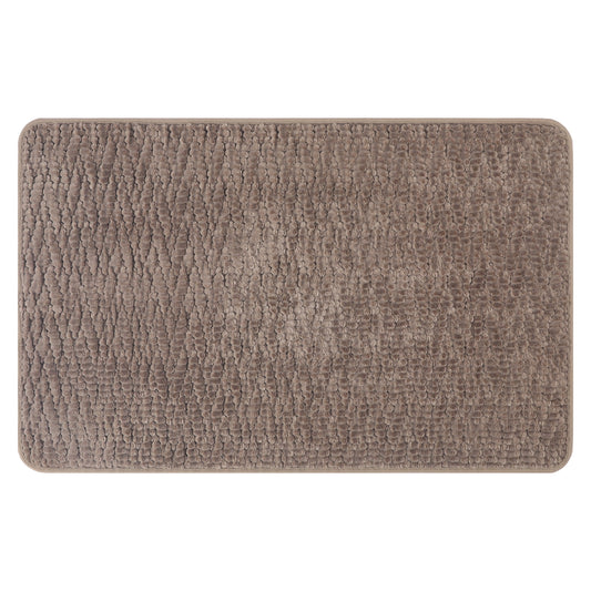 Unique Bargains Rubber Backing Quick Dry Bath Mat Brown 20" x 32"