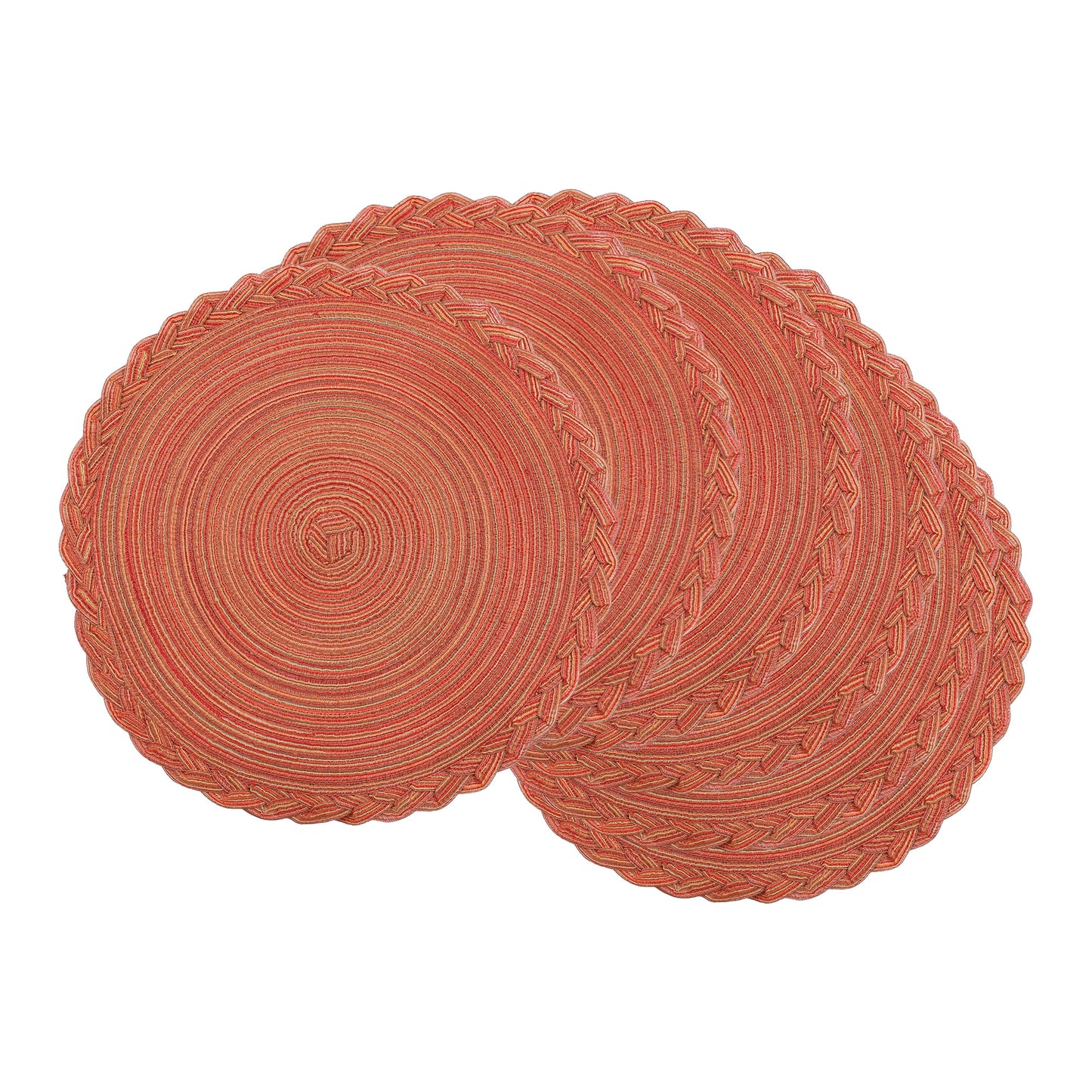 Unique Bargains Rustic Placemats Set of 6 Placemats Kitchen Table Mat Orange