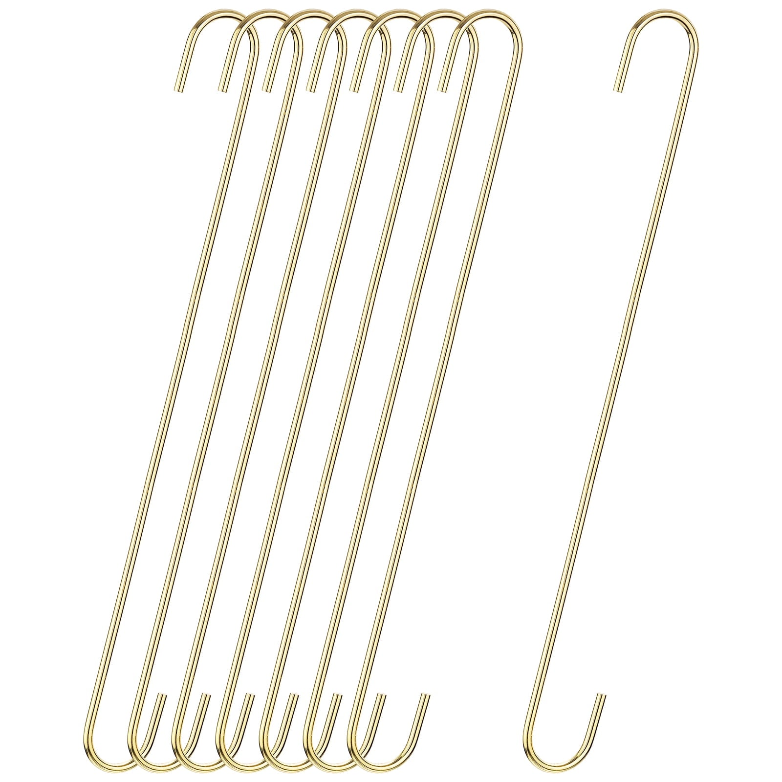 Unique Bargains S Hanging Hooks Extra Long Hangers Gold Tone 5inch/120mm
