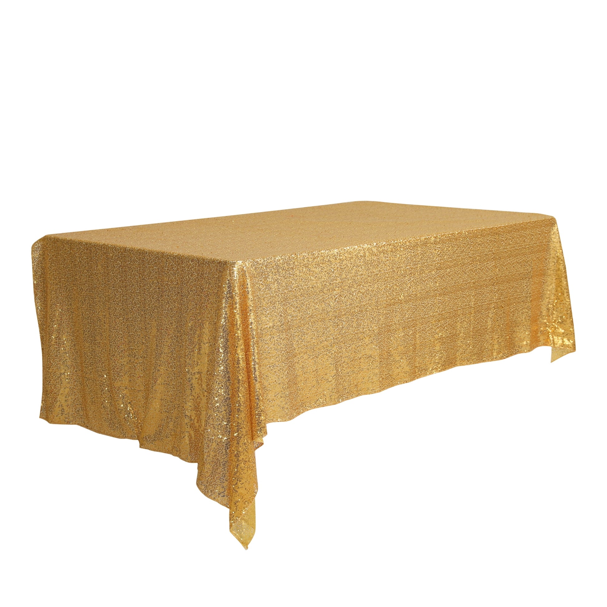 Unique Bargains Sequin Table Covers for Dining Room Parties or Dances Tablecloths Gold 71"x71"