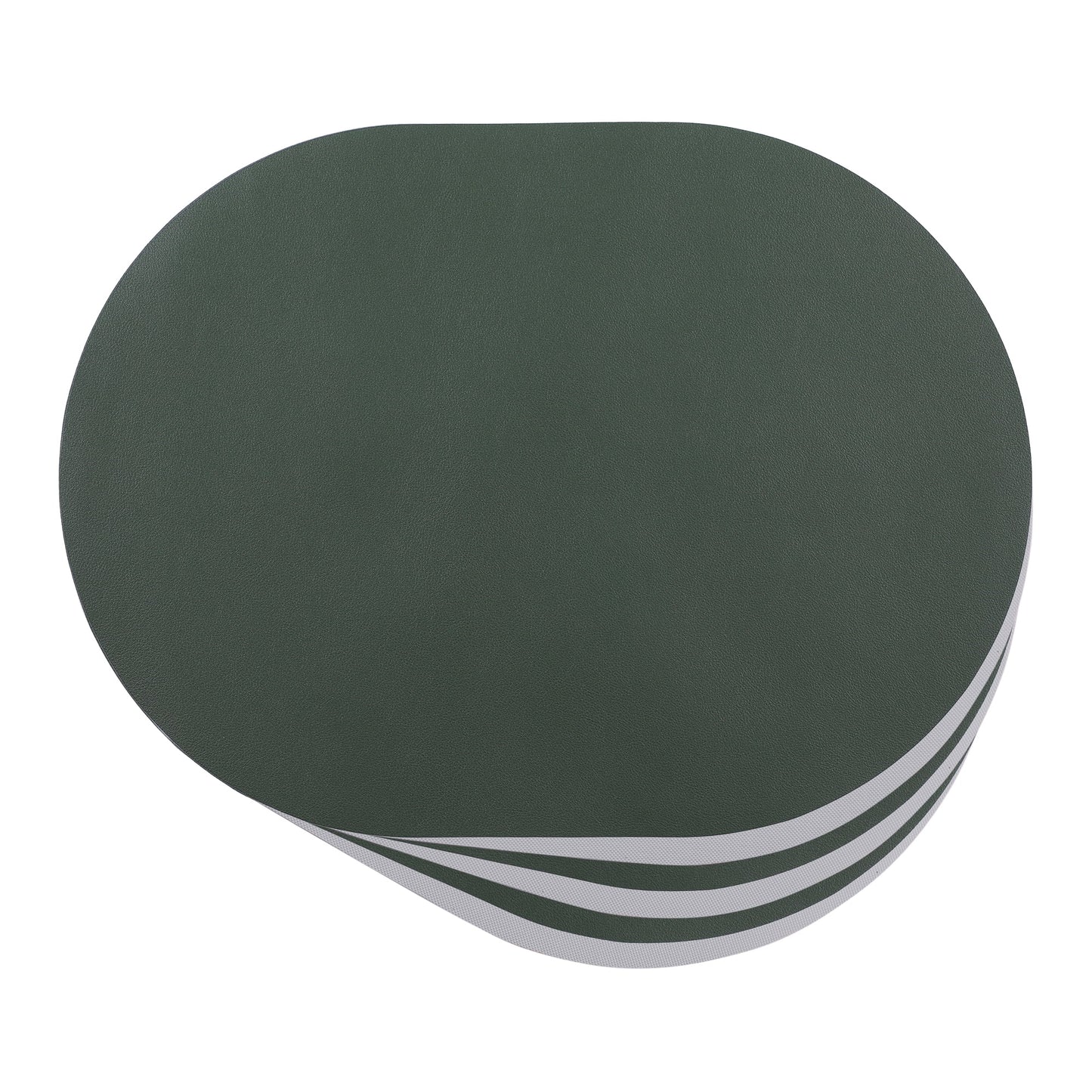 Unique Bargains Set of 6 Leather Table Placemats for Dining Table Decor Dark Green Gray