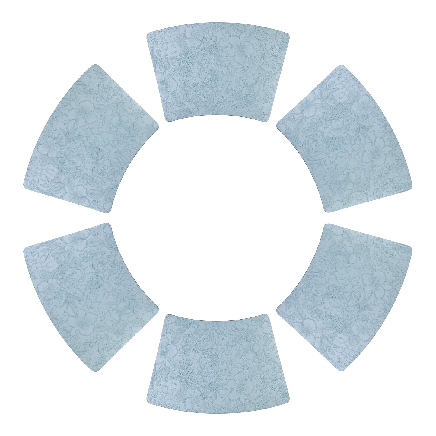 Unique Bargains Set of 6 Place Mat Faux Leather Table Placemat Washable Light Blue 19x12in