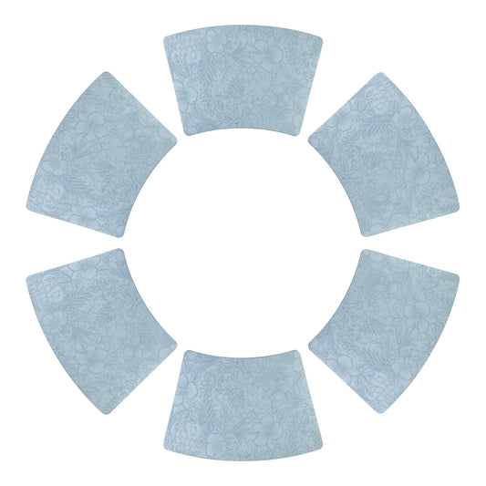 Unique Bargains Set of 6 Place Mat Faux Leather Table Placemat Washable Light Blue 19x12in