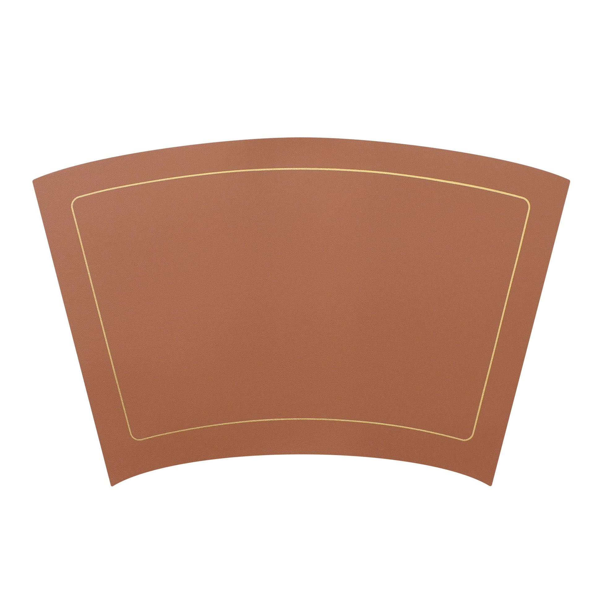 Unique Bargains Set of 6 Wedge Faux Leather Heat Resistant Wipe Clean Round Table Mats Brown