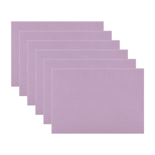 Unique Bargains Set of 6 Woven Placemats for Dining Purple 17*12in