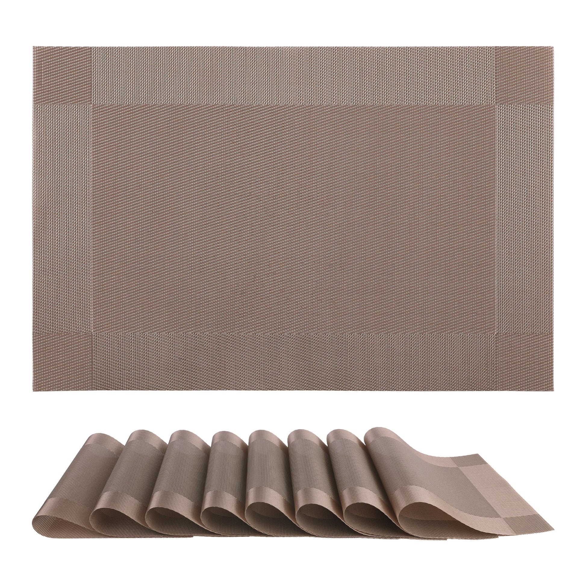 Unique Bargains Set of 8 Washable Wipeable Heat Resistant Table Placemat White 18x12in