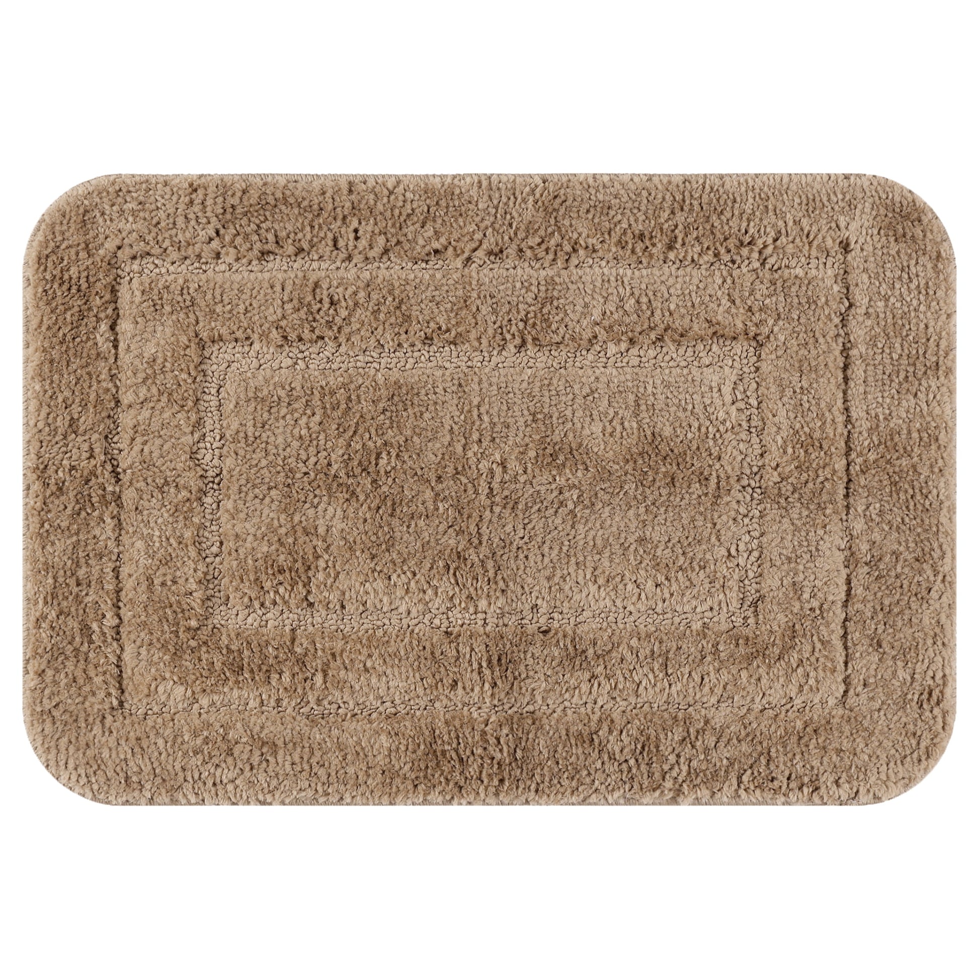Unique Bargains Tapete Suave y Absorbente Antideslizante de Felpa para BaÃ±o Color Caqui 16"x24"