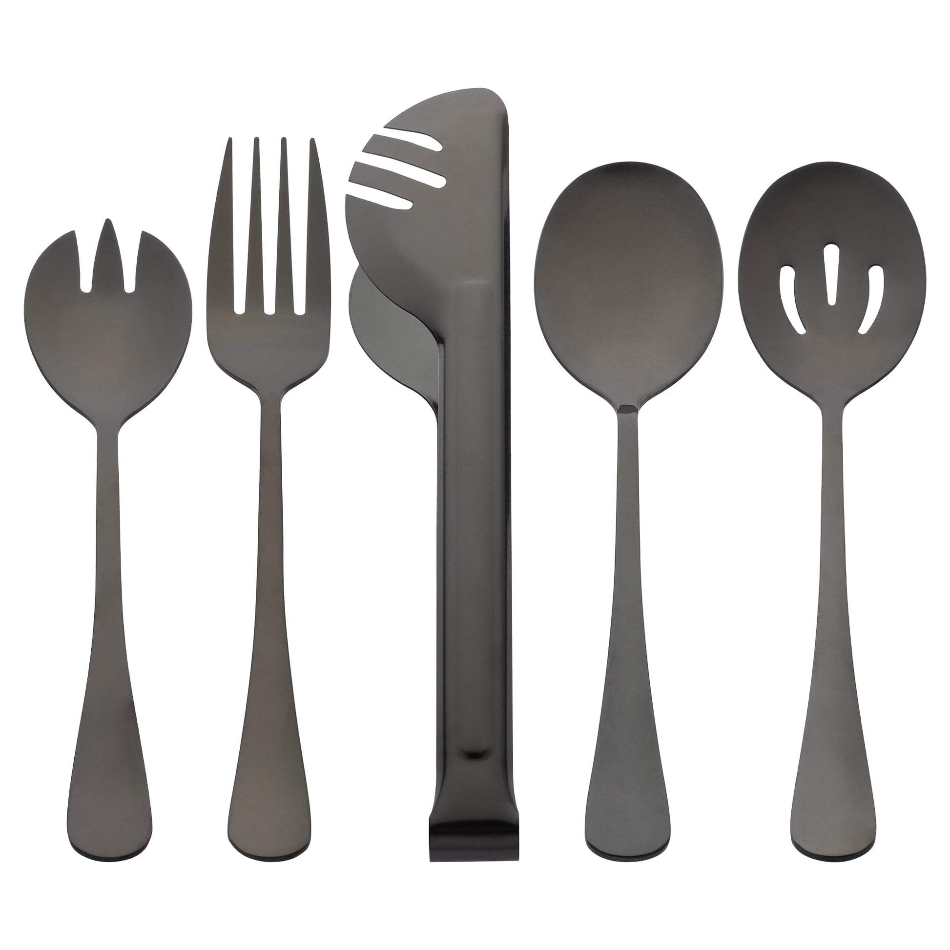 Unique Bargains Stainless Steel Flatware Cutlery Set for Kitchen Black 10 Pcs