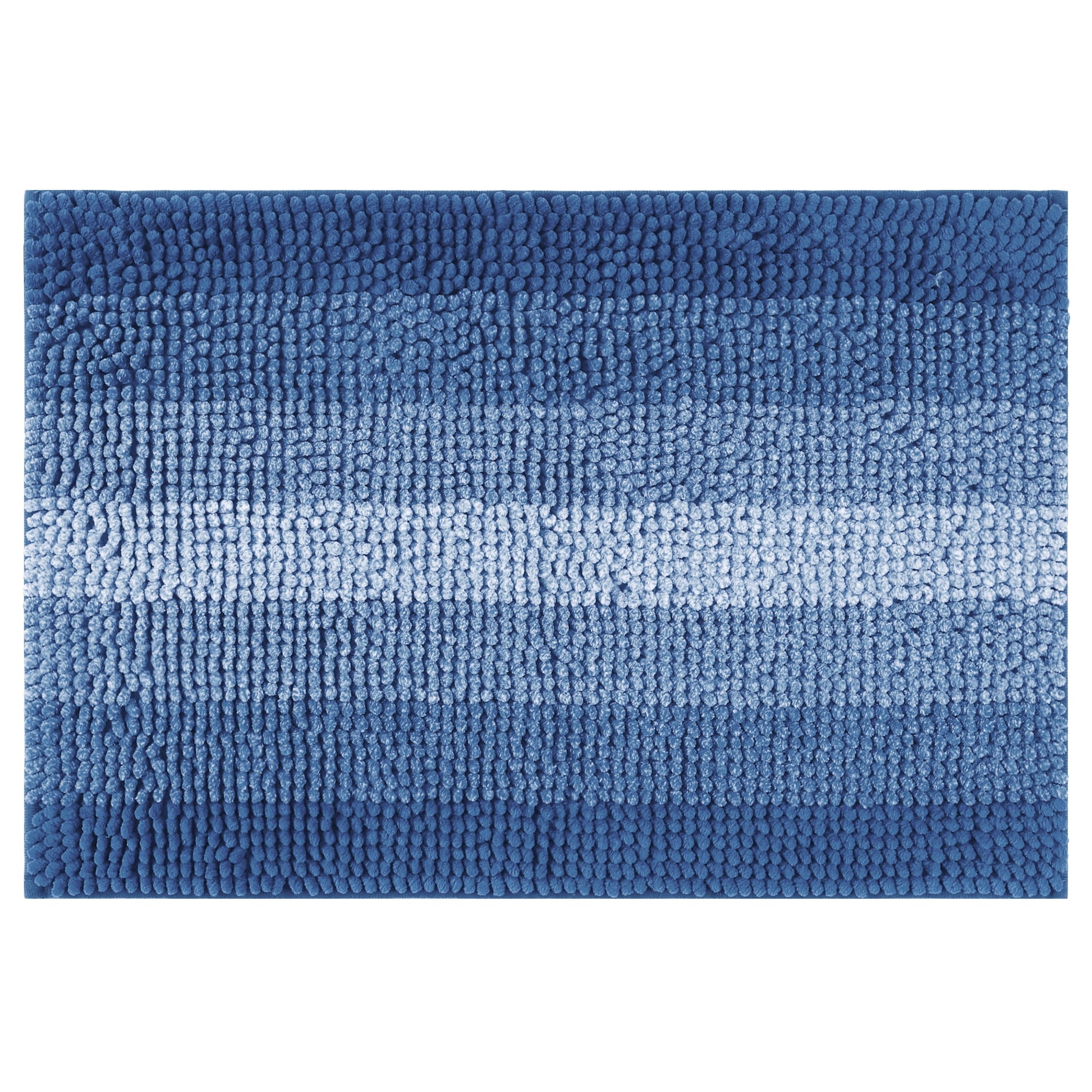 Unique Bargains Striped Bathroom Rugs Non-Slip Bath Carpet Bath Mats Navy Blue-1 16"x24"